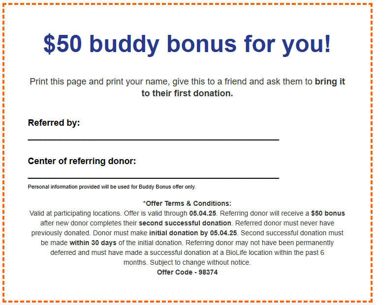 $50 buddy bonus for you 4 may 2025